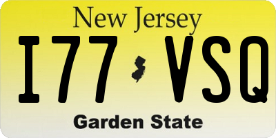 NJ license plate I77VSQ