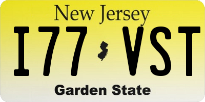 NJ license plate I77VST