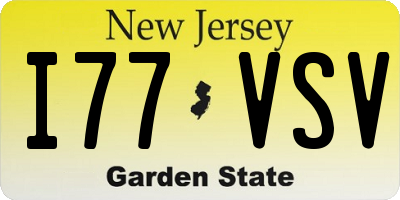 NJ license plate I77VSV