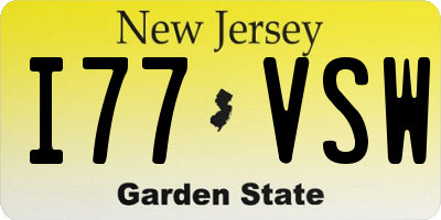 NJ license plate I77VSW