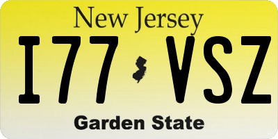 NJ license plate I77VSZ