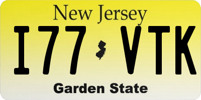 NJ license plate I77VTK