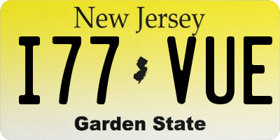 NJ license plate I77VUE