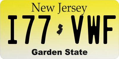 NJ license plate I77VWF