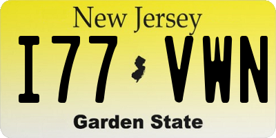 NJ license plate I77VWN