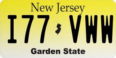 NJ license plate I77VWW