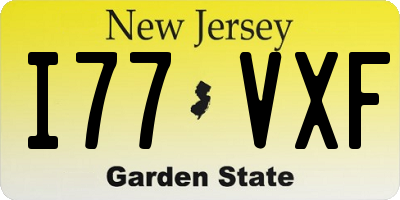 NJ license plate I77VXF