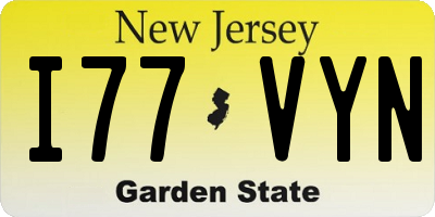 NJ license plate I77VYN
