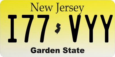 NJ license plate I77VYY