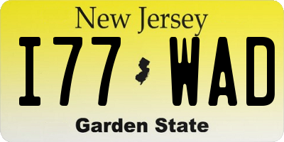 NJ license plate I77WAD
