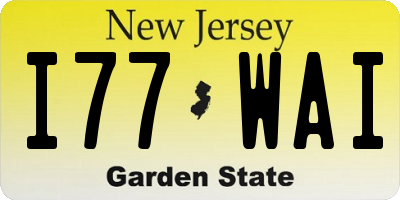 NJ license plate I77WAI