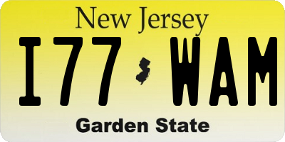 NJ license plate I77WAM