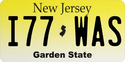 NJ license plate I77WAS
