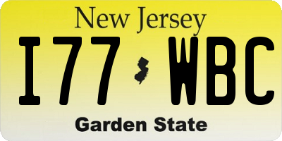 NJ license plate I77WBC