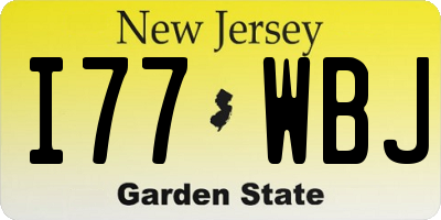 NJ license plate I77WBJ