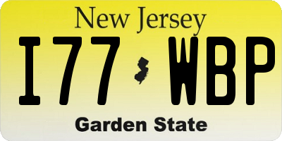 NJ license plate I77WBP
