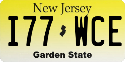 NJ license plate I77WCE