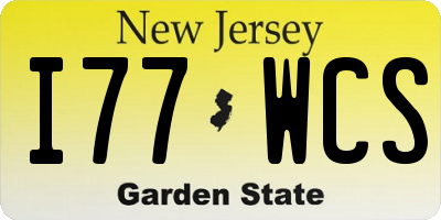 NJ license plate I77WCS
