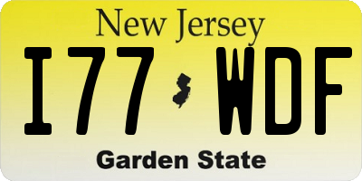 NJ license plate I77WDF