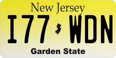 NJ license plate I77WDN