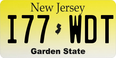 NJ license plate I77WDT