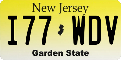 NJ license plate I77WDV
