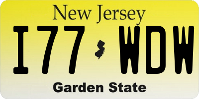 NJ license plate I77WDW