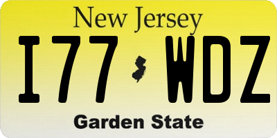 NJ license plate I77WDZ