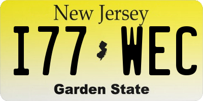 NJ license plate I77WEC