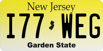 NJ license plate I77WEG