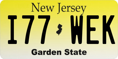 NJ license plate I77WEK