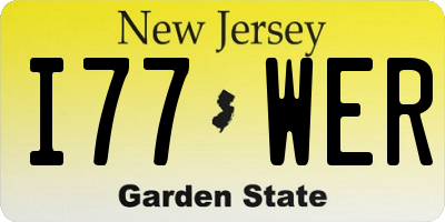 NJ license plate I77WER