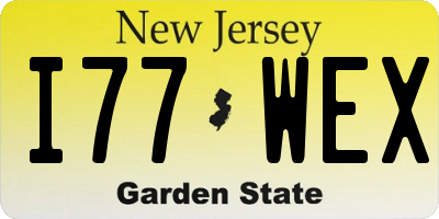 NJ license plate I77WEX