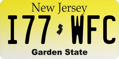 NJ license plate I77WFC