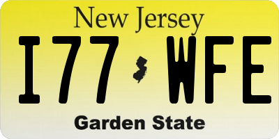 NJ license plate I77WFE