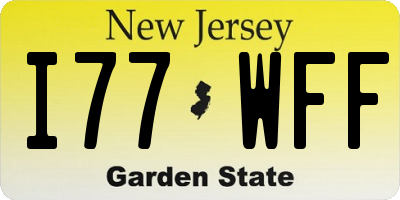 NJ license plate I77WFF