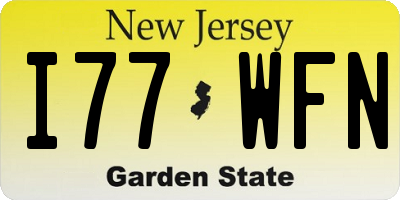 NJ license plate I77WFN