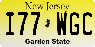 NJ license plate I77WGC