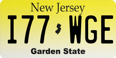 NJ license plate I77WGE