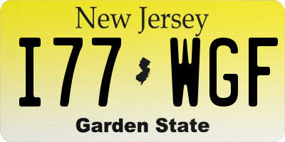 NJ license plate I77WGF