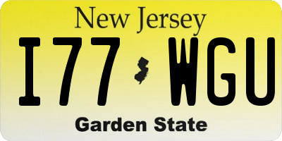 NJ license plate I77WGU