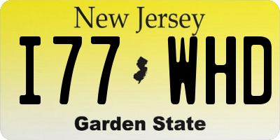 NJ license plate I77WHD