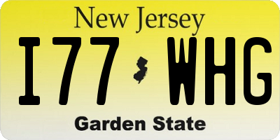 NJ license plate I77WHG