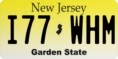 NJ license plate I77WHM