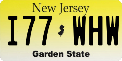 NJ license plate I77WHW