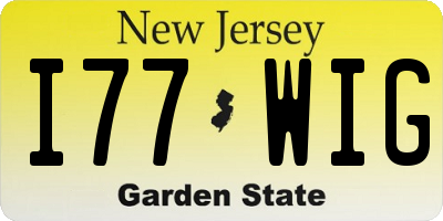 NJ license plate I77WIG