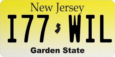 NJ license plate I77WIL