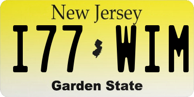 NJ license plate I77WIM