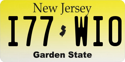 NJ license plate I77WIO