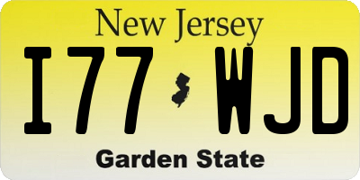 NJ license plate I77WJD